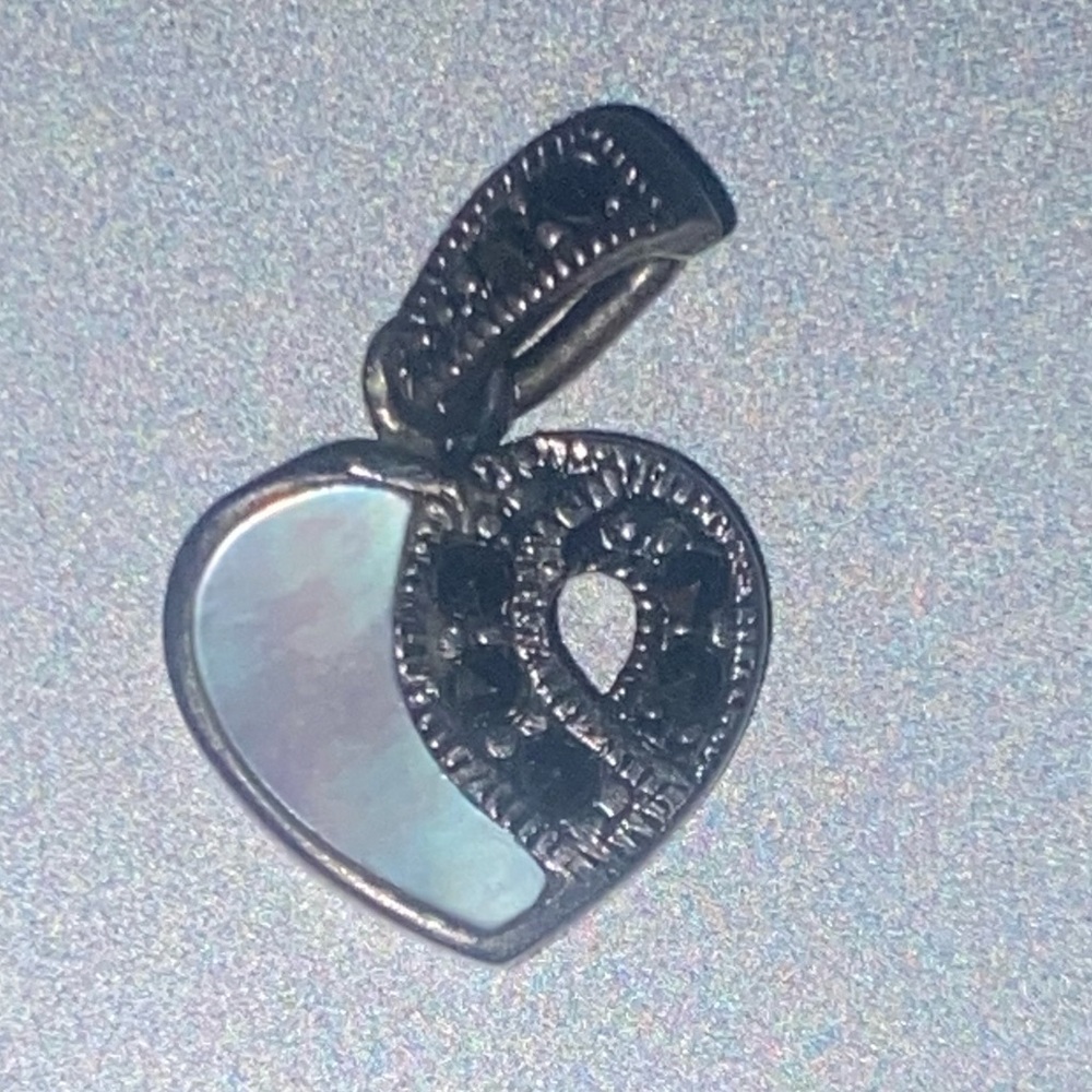Vintage Marcasite Mother of Pearl Heart